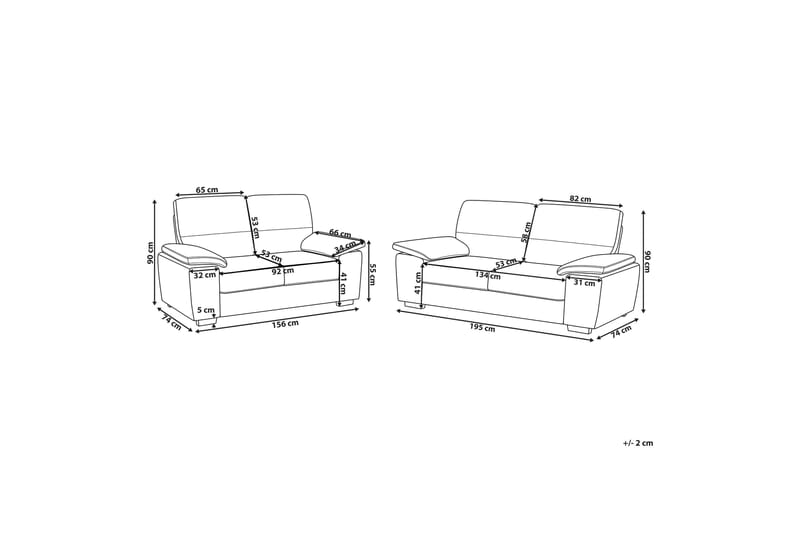 Sofaer Sofagruppe 2-pers. + 3-pers - Sort - Møbler - Sofaer - Sofagrupper