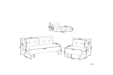 Sofagruppe 2-Pers. + 1-Pers. velour mørkegrøn VESTFOLD - Grøn - Møbler - Sofaer - Sofagrupper