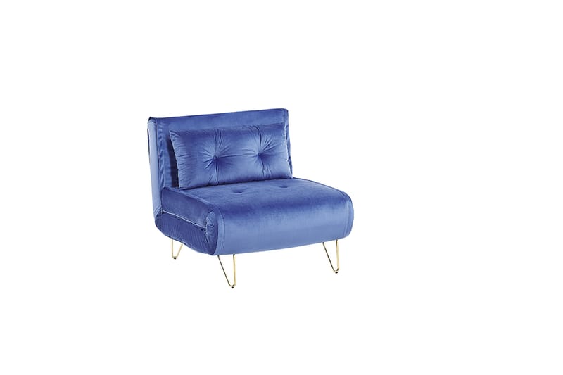 Sofagruppe 2-Pers. + 1-Pers. velour marinblå VESTFOLD - Blå - Møbler - Sofaer - Sofagrupper
