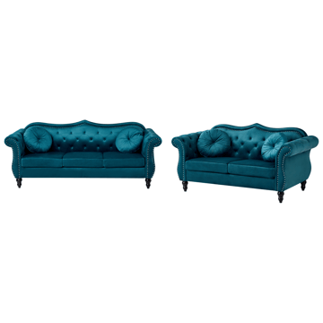 Sofagruppe Skien - Blågrøn - Møbler - Sofaer - Sofagrupper - Chesterfield sofagruppe