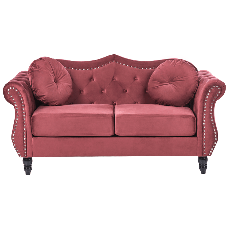 Sofagruppe Skien - Mørkerød - Møbler - Sofaer - Sofagrupper - Chesterfield sofagruppe