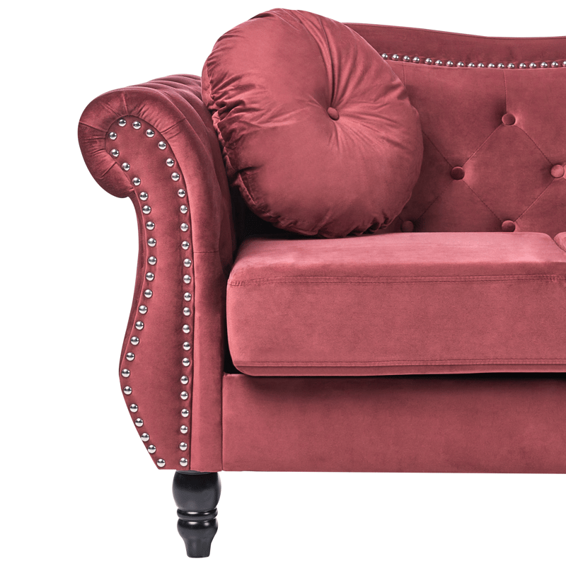 Sofagruppe Skien - Mørkerød - Møbler - Sofaer - Sofagrupper - Chesterfield sofagruppe