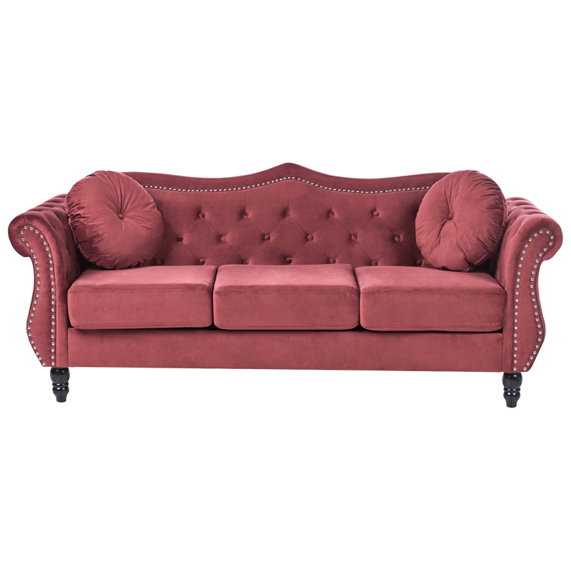 Sofagruppe Skien - Mørkerød - Møbler - Sofaer - Sofagrupper - Chesterfield sofagruppe