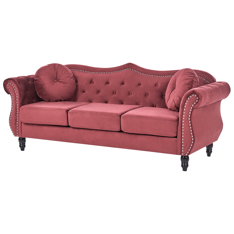 Sofagruppe Skien - Mørkerød - Møbler - Sofaer - Sofagrupper - Chesterfield sofagruppe