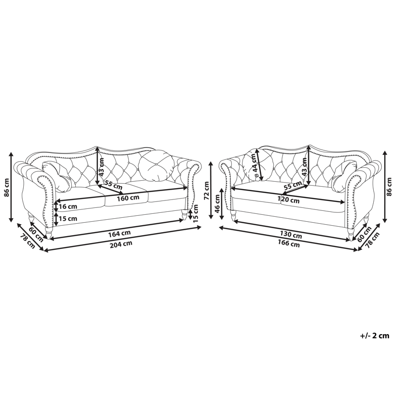 Sofagruppe Skien - Sort - Møbler - Sofaer - Sofagrupper - Chesterfield sofagruppe