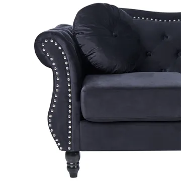 Sofagruppe Skien - Sort - Møbler - Sofaer - Sofagrupper - Chesterfield sofagruppe