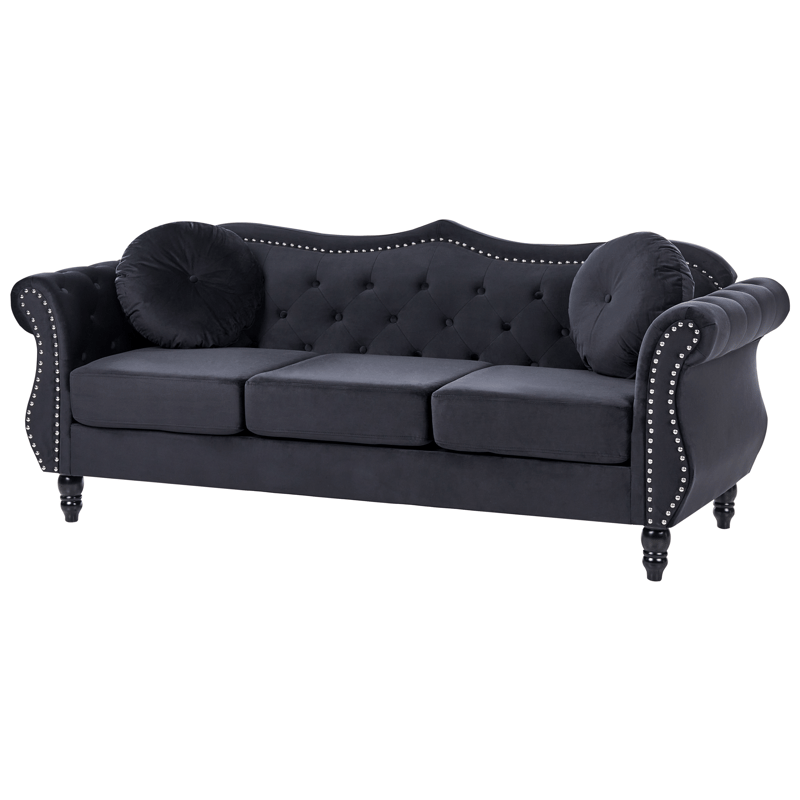 Sofagruppe Skien - Sort - Møbler - Sofaer - Sofagrupper - Chesterfield sofagruppe