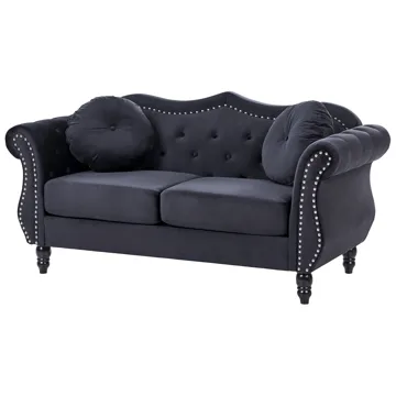 Sofagruppe Skien - Sort - Møbler - Sofaer - Sofagrupper - Chesterfield sofagruppe