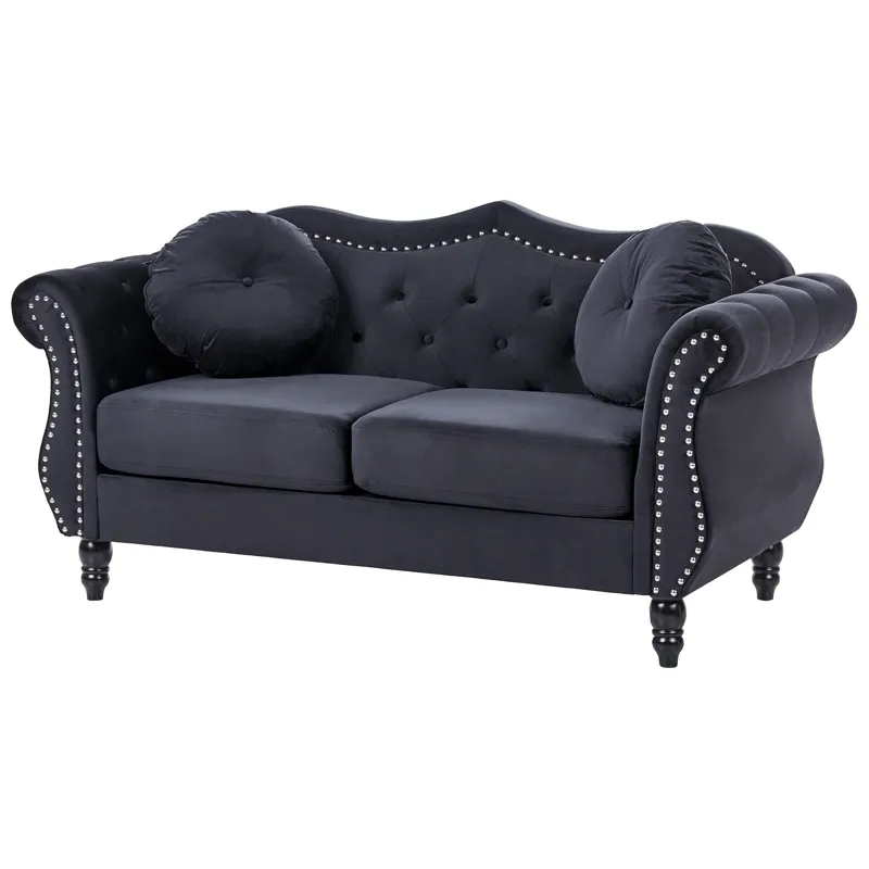 Sofagruppe Skien - Sort - Møbler - Sofaer - Sofagrupper - Chesterfield sofagruppe