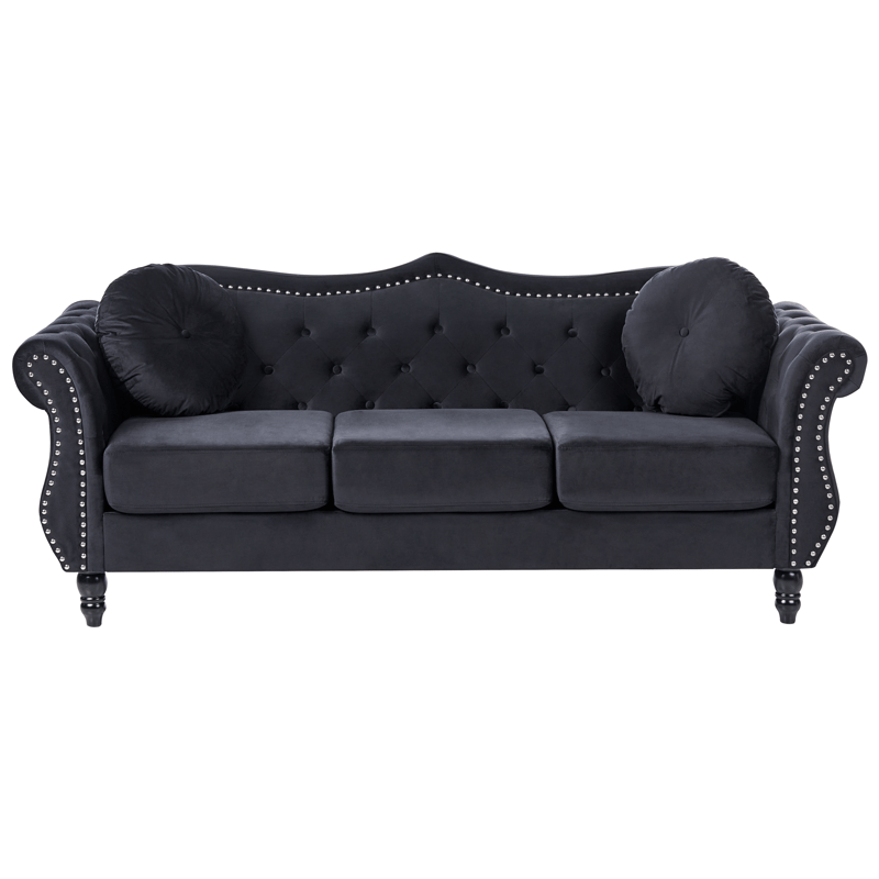 Sofagruppe Skien - Sort - Møbler - Sofaer - Sofagrupper - Chesterfield sofagruppe