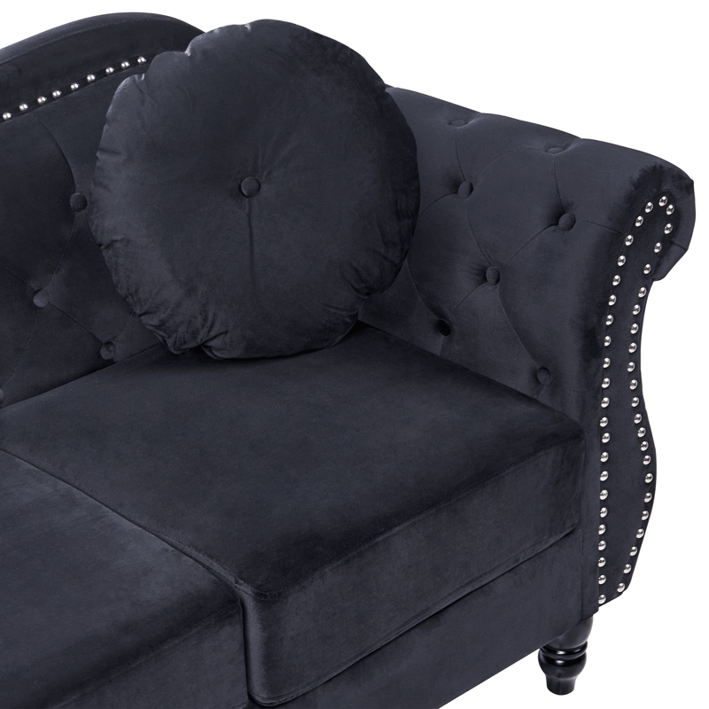 Sofagruppe Skien - Sort - Møbler - Sofaer - Sofagrupper - Chesterfield sofagruppe