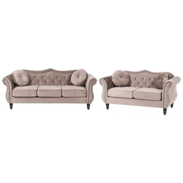Sofagruppe Skien - Taupe - Møbler - Sofaer - Sofagrupper - Chesterfield sofagruppe