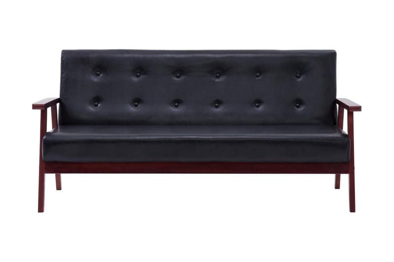 sofasæt 2 dele kunstlæder sort - Møbler - Sofaer - Sofagrupper
