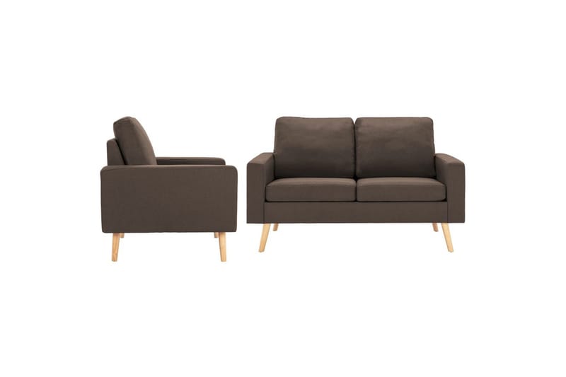 Sofasæt 2 Dele Stof Brun - Brun - Møbler - Sofaer - Sofagrupper
