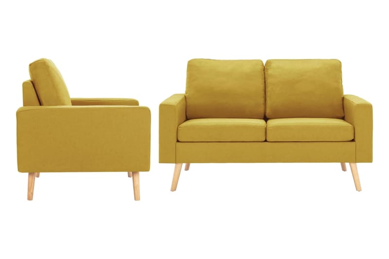 Sofasæt 2 Dele Stof Gul - Gul - Møbler - Sofaer - Sofagrupper