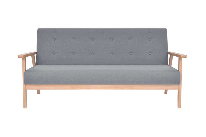 Sofasæt 2 Dele Stof Lysegrå - Grå - Møbler - Sofaer - Sofagrupper