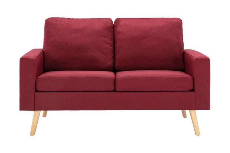 Sofasæt 2 Dele Stof Vinrød - Rød - Møbler - Sofaer - Sofagrupper