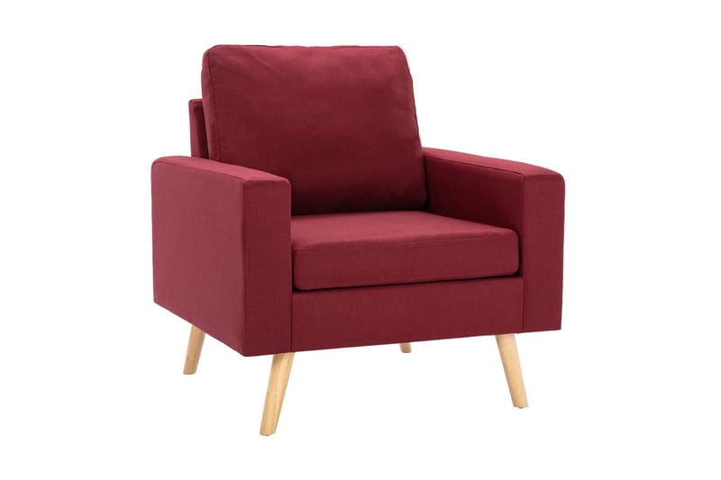 Sofasæt 2 Dele Stof Vinrød - Rød - Møbler - Sofaer - Sofagrupper