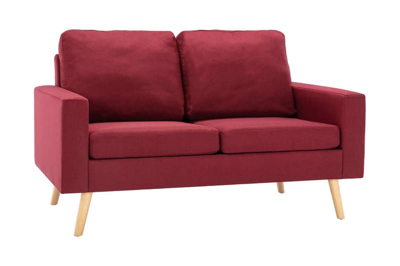 Sofasæt 2 Dele Stof Vinrød - Rød - Møbler - Sofaer - Sofagrupper