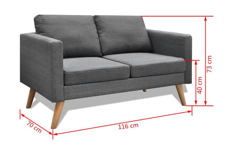 Sofasæt 2-Pers. Og 3-Pers. Sofa Stof Mørkegrå - Grå - Sofagrupper