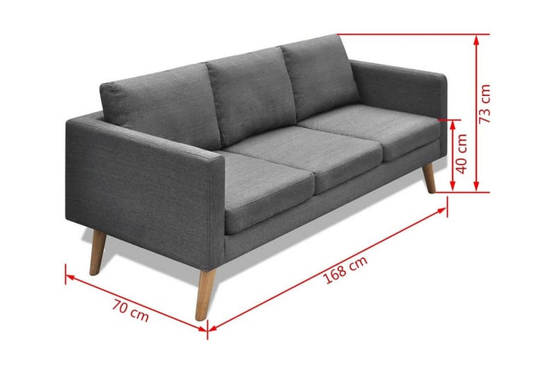 Sofasæt 2-Pers. Og 3-Pers. Sofa Stof Mørkegrå - Grå - Møbler - Sofaer - Sofagrupper