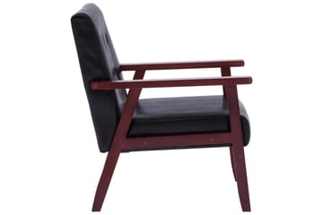 Sofasæt 3 Dele Kunstlæder Sort - Sort - Møbler - Sofaer - Sofagrupper