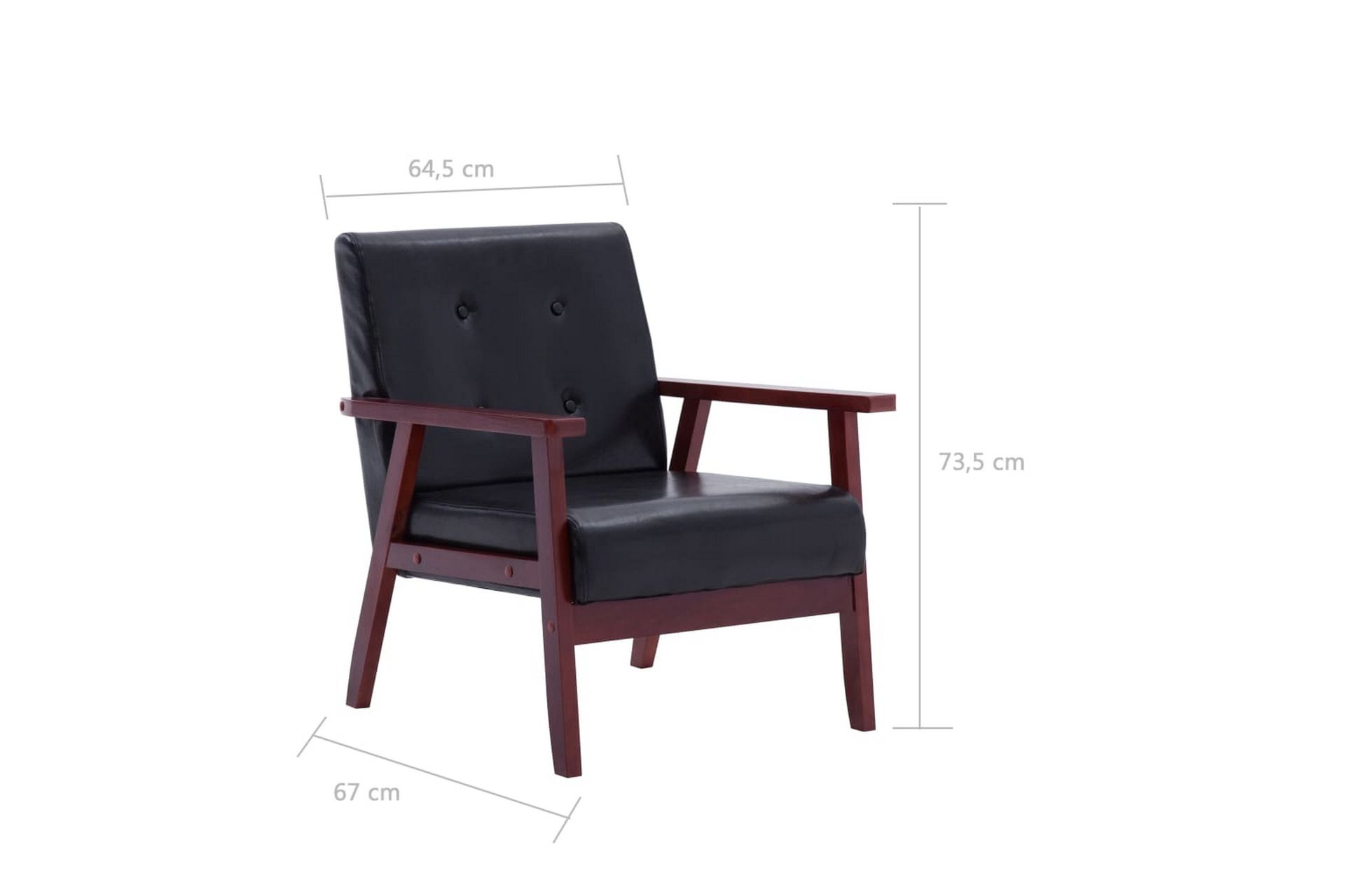 Sofasæt 3 Dele Kunstlæder Sort - Sort - Møbler - Sofaer - Sofagrupper