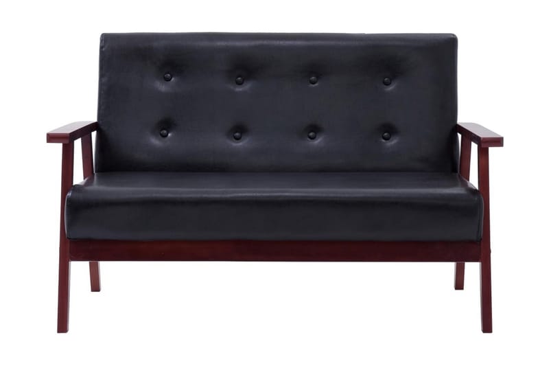 sofasæt 3 dele kunstlæder sort - Sofagrupper