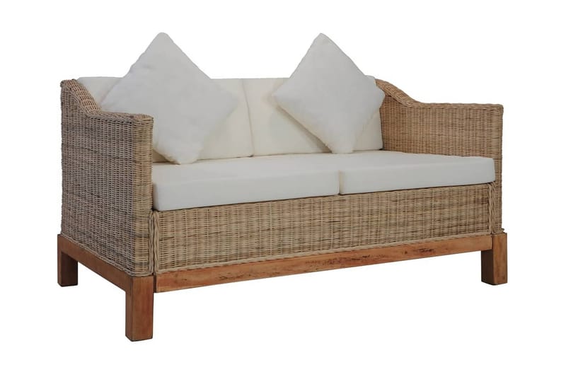 sofasæt 3 dele med hynder naturlig rattan - Brun - Sofagrupper