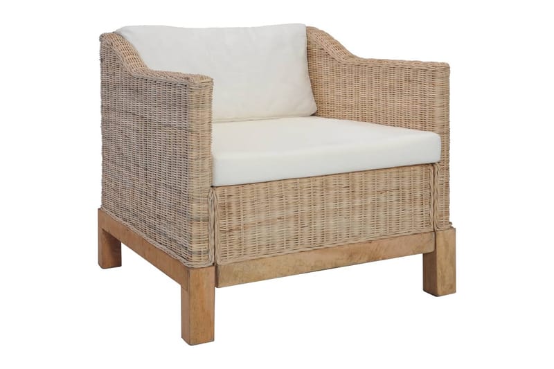 sofasæt 3 dele med hynder naturlig rattan - Brun - Sofagrupper