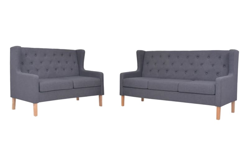 Sofasæt I 2 Dele Stof Grå - Grå - Møbler - Sofaer - Sofagrupper