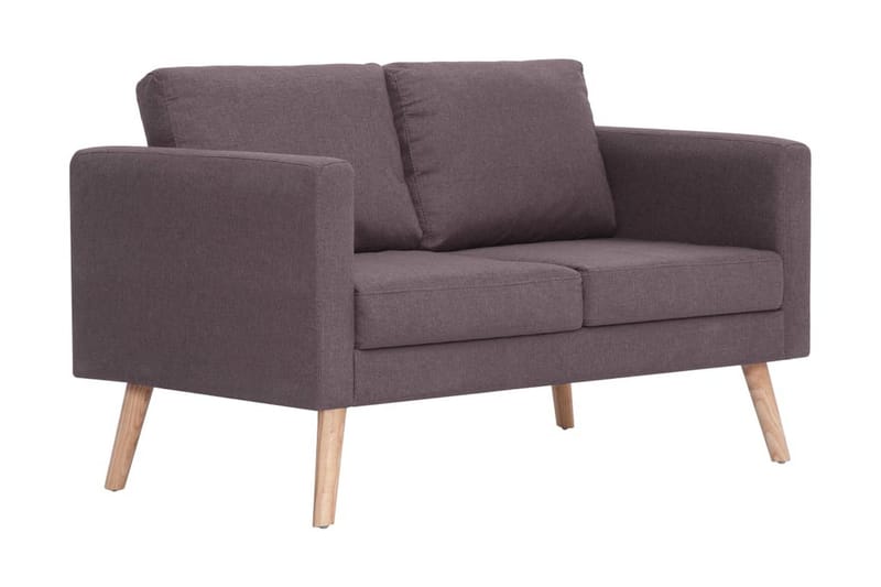 Sofasæt I 2 Dele Stof Gråbrun - Brun - Møbler - Sofaer - Sofagrupper