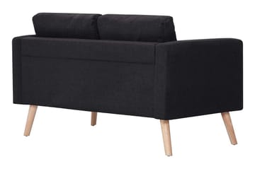 Sofasæt I 2 Dele Stof Sort - Sort - Møbler - Sofaer - Sofagrupper