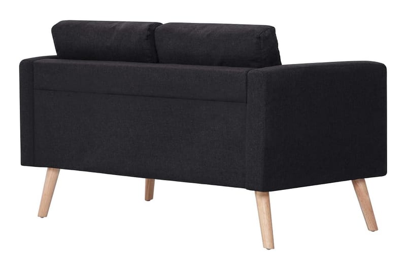 Sofasæt I 2 Dele Stof Sort - Sort - Møbler - Sofaer - Sofagrupper