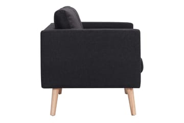 Sofasæt I 2 Dele Stof Sort - Sort - Møbler - Sofaer - Sofagrupper