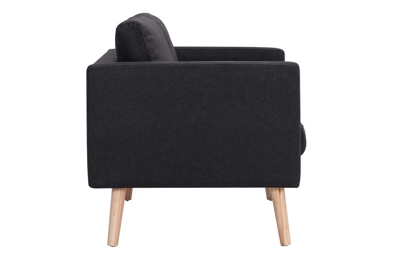 Sofasæt I 2 Dele Stof Sort - Sort - Møbler - Sofaer - Sofagrupper