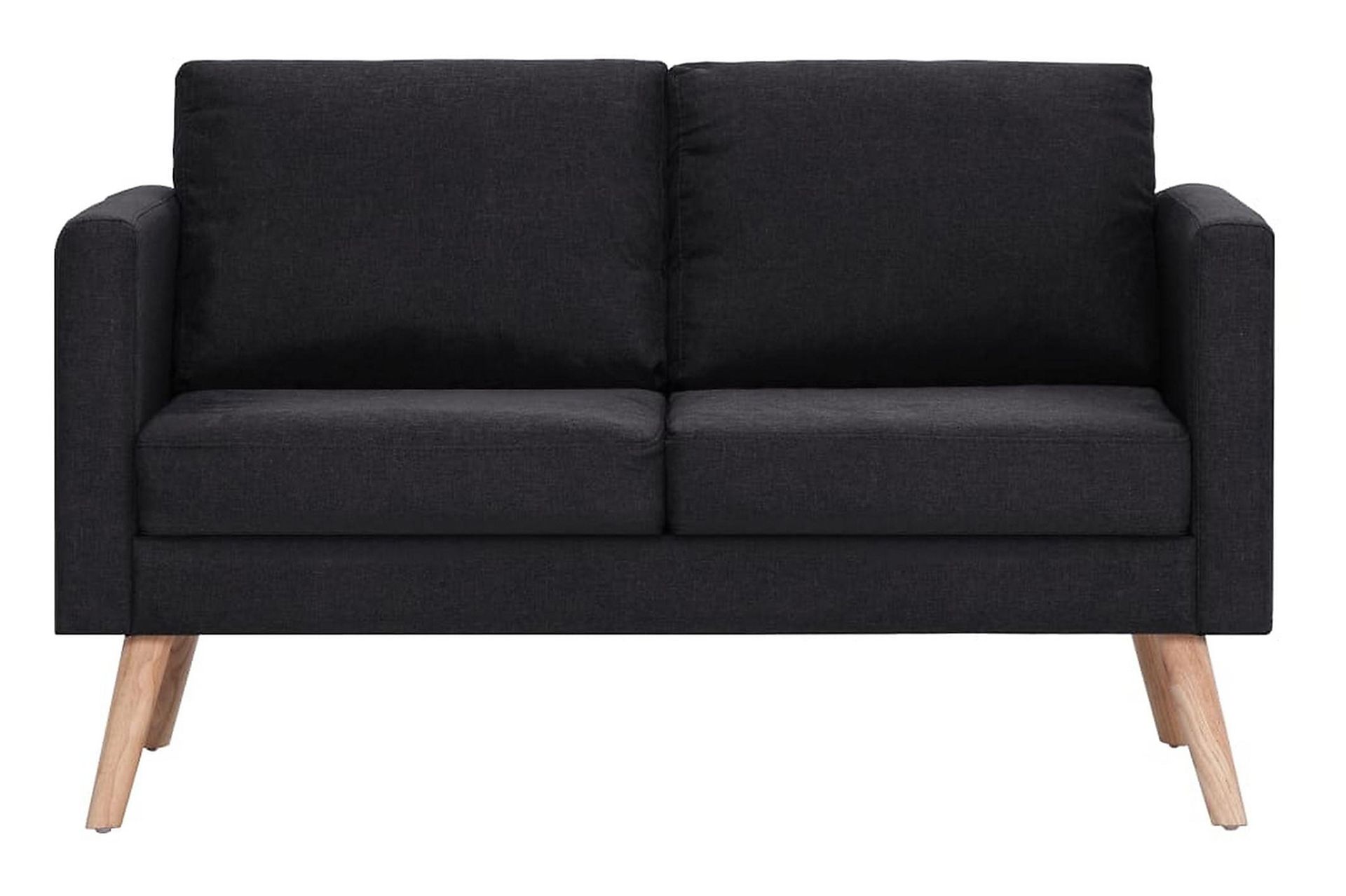 Sofasæt I 2 Dele Stof Sort - Sort - Møbler - Sofaer - Sofagrupper