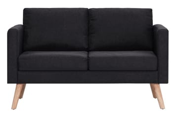 Sofasæt I 2 Dele Stof Sort - Sort - Møbler - Sofaer - Sofagrupper