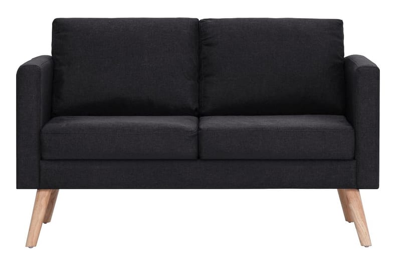 Sofasæt I 2 Dele Stof Sort - Sort - Møbler - Sofaer - Sofagrupper