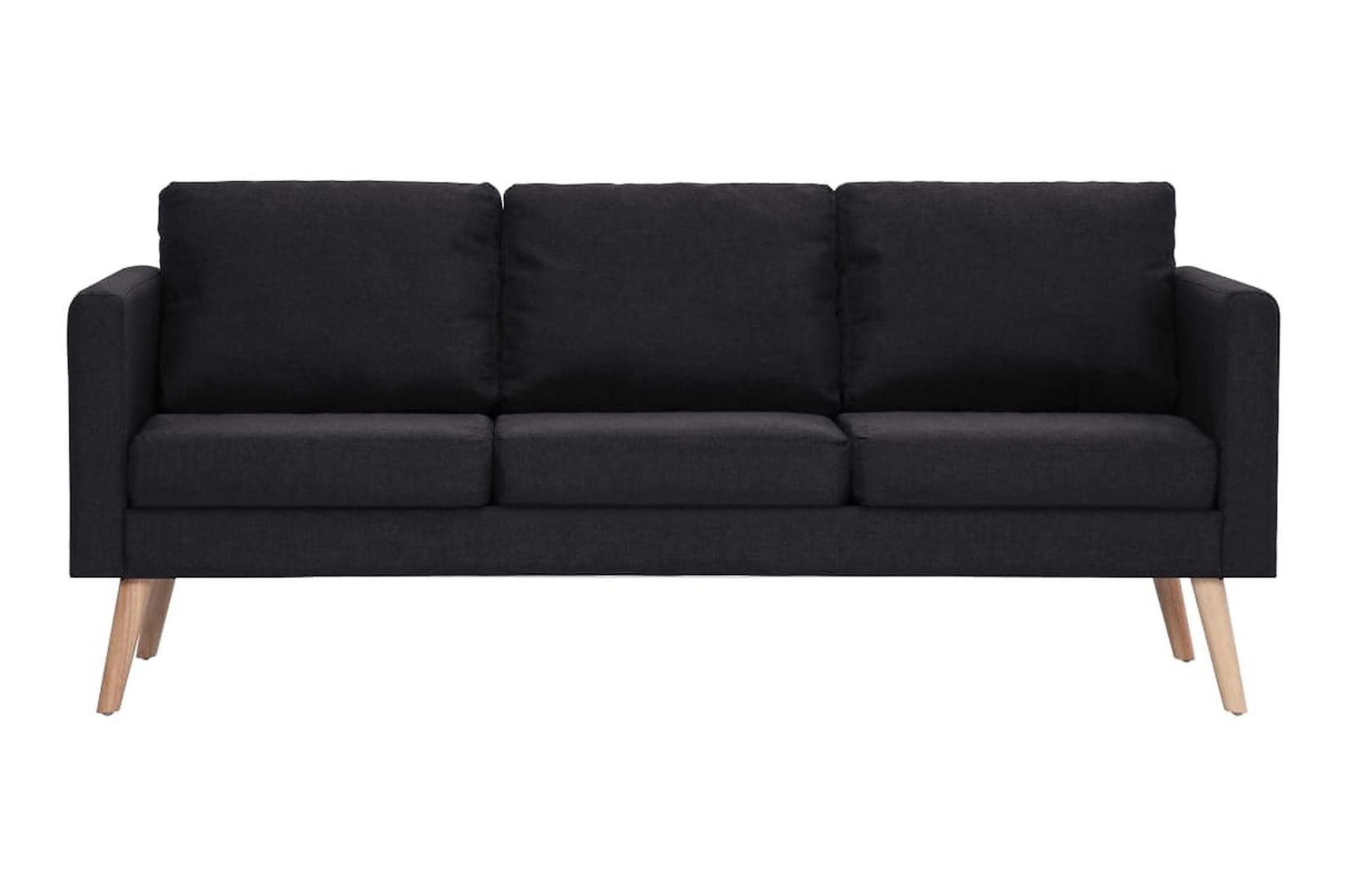 Sofasæt I 2 Dele Stof Sort - Sort - Møbler - Sofaer - Sofagrupper