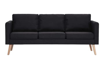 Sofasæt I 2 Dele Stof Sort - Sort - Møbler - Sofaer - Sofagrupper