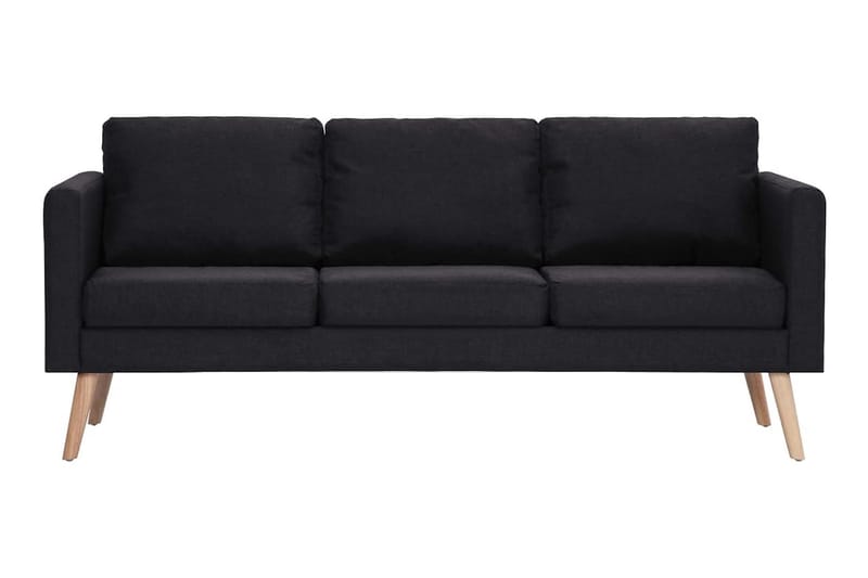 Sofasæt I 2 Dele Stof Sort - Sort - Møbler - Sofaer - Sofagrupper