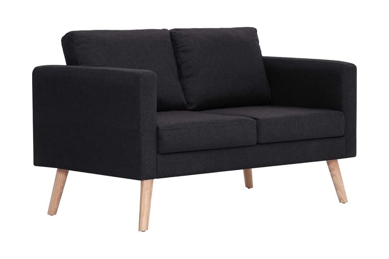 Sofasæt I 2 Dele Stof Sort - Sort - Møbler - Sofaer - Sofagrupper