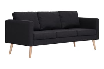 Sofasæt I 2 Dele Stof Sort - Sort - Møbler - Sofaer - Sofagrupper