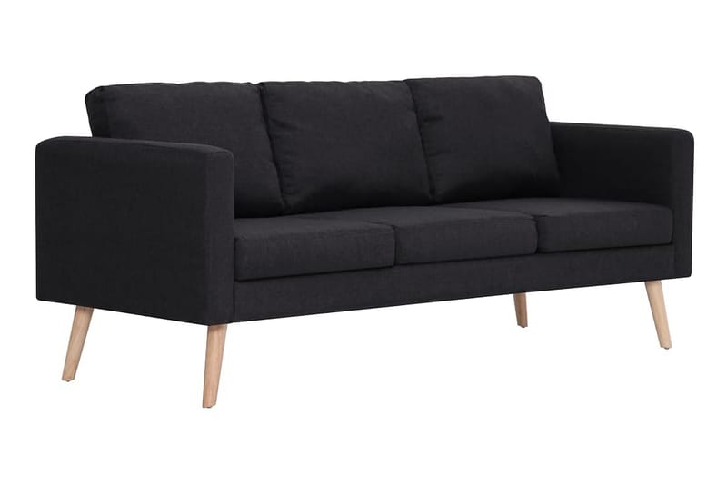 Sofasæt I 2 Dele Stof Sort - Sort - Møbler - Sofaer - Sofagrupper