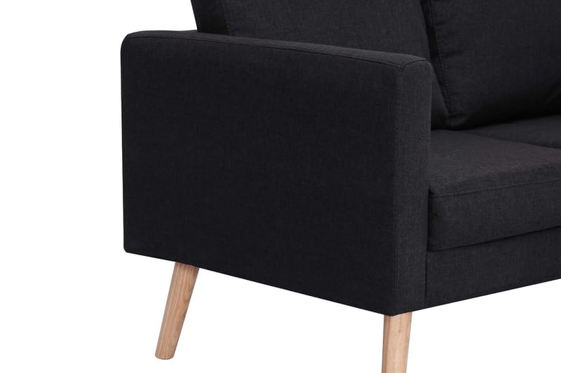 Sofasæt I 2 Dele Stof Sort - Sort - Møbler - Sofaer - Sofagrupper