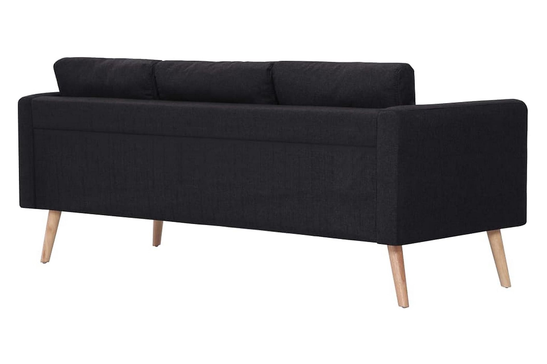 Sofasæt I 2 Dele Stof Sort - Sort - Møbler - Sofaer - Sofagrupper