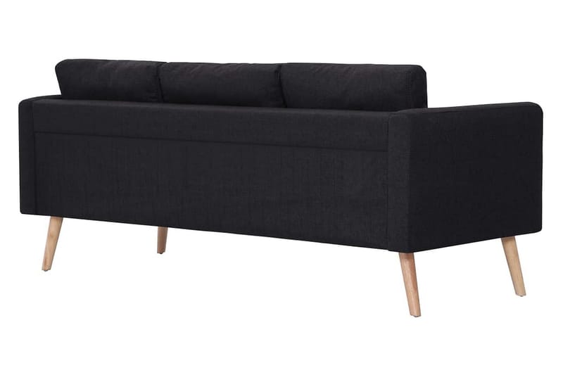 Sofasæt I 2 Dele Stof Sort - Sort - Møbler - Sofaer - Sofagrupper