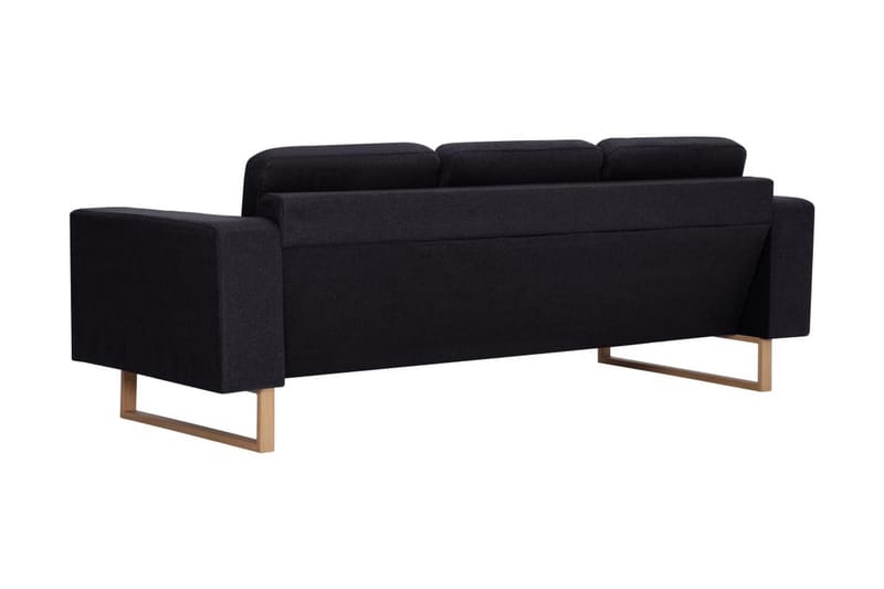 Sofasæt I 2 Dele Stof Sort - Sort - Møbler - Sofaer - Sofagrupper