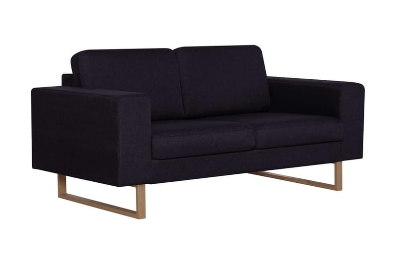 Sofasæt I 2 Dele Stof Sort - Sort - Møbler - Sofaer - Sofagrupper